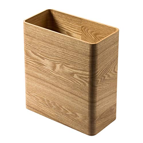 Xiaokeai Papeleras Cubo de Basura de Madera, Bote de Basura Cuadrado pequeño, for la Oficina del Dormitorio del baño, Capacidad 4L Hermosa y Duradera (Color : Natural)