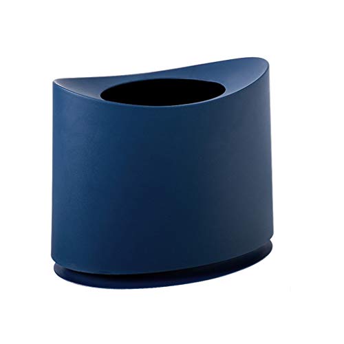 Xiaokeai Papeleras Papelera Creativa Hogar Cocina Sala de Estar Baño Oficina Bote de Basura Diseño de Doble Barril Hermosa y Duradera (Color : Blue)
