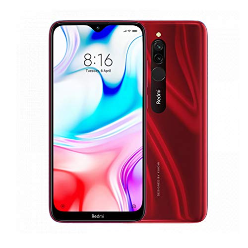 Xiaomi Redmi 8 Teléfono 4GB RAM + 64GB ROM, Pantalla de caída de Puntos de 6.22 ”, procesador Snapdragon 439 Octa-Core, cámara Frontal Dual de 8MP y cámara Trasera Dual AI de 12MP + 2MP (Rojo)