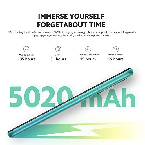 Xiaomi Redmi 9 Teléfono 4GB RAM + 64GB ROM, 6.53” FHD+ Dot Drop Pantalla, Media tek Helio G80 Octa-Core Procesador, 8MP Frontal & 13MP+8MP+5MP+2MP AI Quad Cámara Trasera Versión Global (Verde)