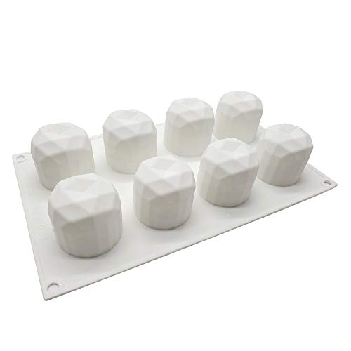 xiaoshenlu Molde Pastel 3D, moldes de Silicona para postres pudín, 8 cavidades Forma de Manzanas de Cristal