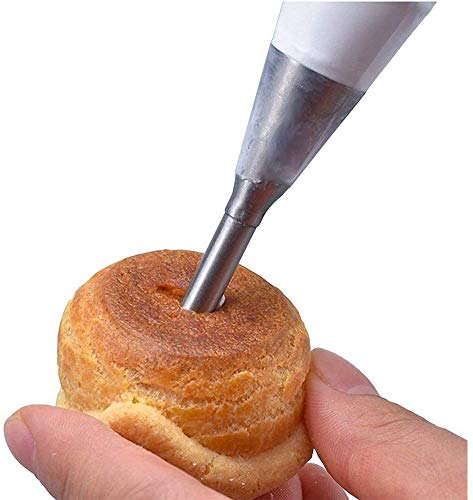 XIAOTING Las boquillas de tuberías, herramientas de acero inoxidable crema formación de hielo del soplo de tuberías punta de la boquilla larga pipa DIY pequeña pastelería hornada de la torta de azúcar