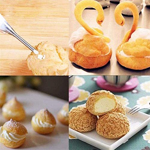 XIAOTING Las boquillas de tuberías, herramientas de acero inoxidable crema formación de hielo del soplo de tuberías punta de la boquilla larga pipa DIY pequeña pastelería hornada de la torta de azúcar