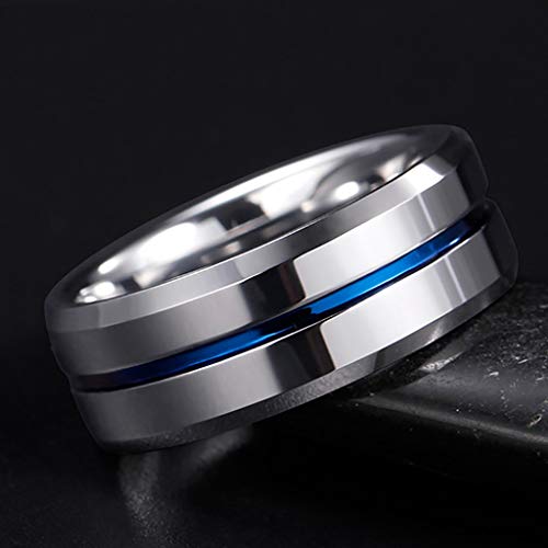 XIAOXIAO Abrebotellas Anillo, Beer Bar Herramienta Creativa versátil, Botella Dedo anular del Partido Abridor de Anillos, Hecho 857 Tungsteno Oro, Plata Azul (Color : Blue)