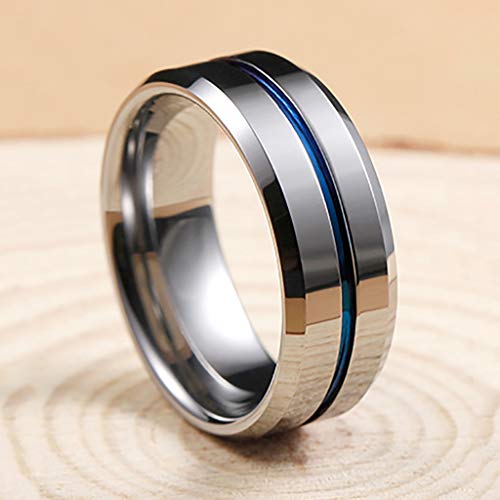 XIAOXIAO Abrebotellas Anillo, Beer Bar Herramienta Creativa versátil, Botella Dedo anular del Partido Abridor de Anillos, Hecho 857 Tungsteno Oro, Plata Azul (Color : Blue)