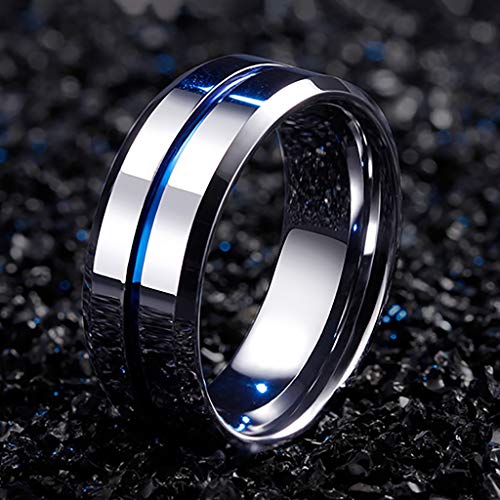 XIAOXIAO Abrebotellas Anillo, Beer Bar Herramienta Creativa versátil, Botella Dedo anular del Partido Abridor de Anillos, Hecho 857 Tungsteno Oro, Plata Azul (Color : Blue)