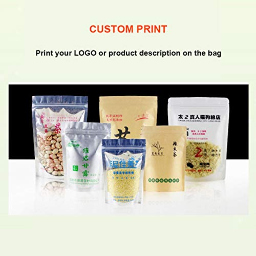 XiBag 100PCS Una bolsa de comida de bolsa de caja con cierre lateral transparente, papel de aluminio con cremallera, bolsa con fuelle lateral - lengüeta de arrastre de fondo (Tamaño : 12 * 22)