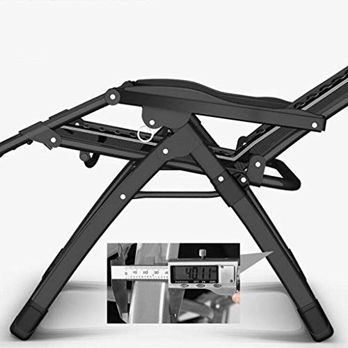 Xiesheng Tumbona Plegable Sillas Playa Solarium/Inclinación Ajustable, Simple Y Versátil Silla De Oficina Descanso para Comer, Inicio Hamaca, Adecuado para Sala De Estar, Jardín (Color, Gris),Negro