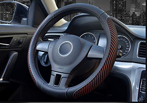 Xihaoer 2019 Nueva cubierta de volante de seda de hielo Accesorios para el interior del coche para mujeres (café)