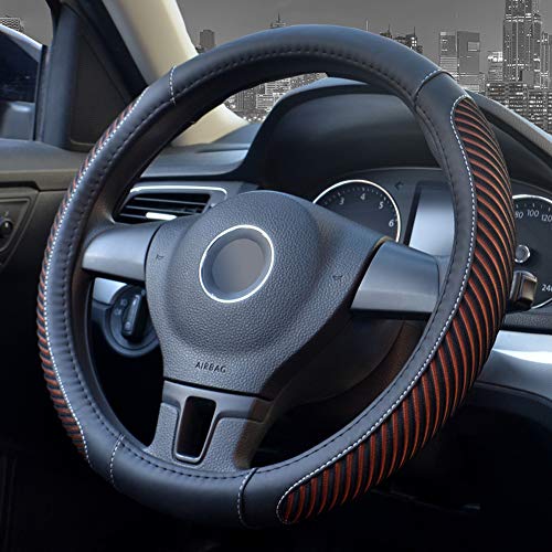 Xihaoer 2019 Nueva cubierta de volante de seda de hielo Accesorios para el interior del coche para mujeres (café)