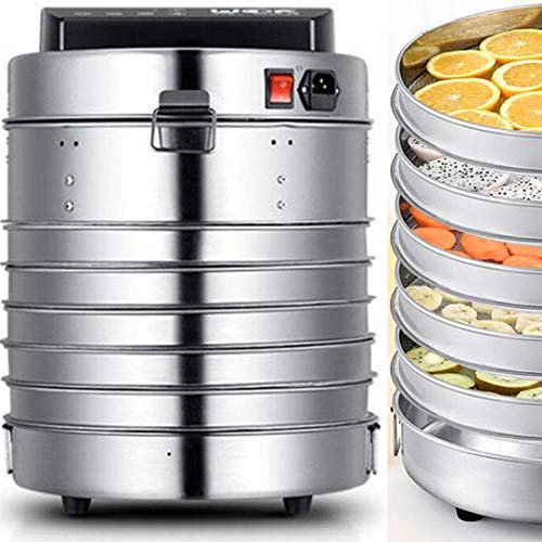XIMULIZI 30 cm de diámetro 5 Capas de Acero Inoxidable Inteligente del procesador deshidratador de Alimentos para Mascotas Alimentos Secador de Vapor de Cocina Verduras asadas y Frutas Frescas Horno