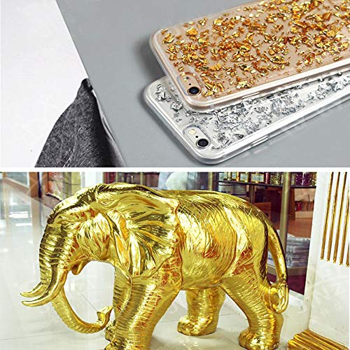 Xinlie Lote hoja de oro Hojas Pan de Oro de Imitación para Artes Grande Hoja de Plata Papel de Oro de Imitación para Artes para el arte Manualidades Decoración Dorado Elaboración de Marcos (200 Hojas)