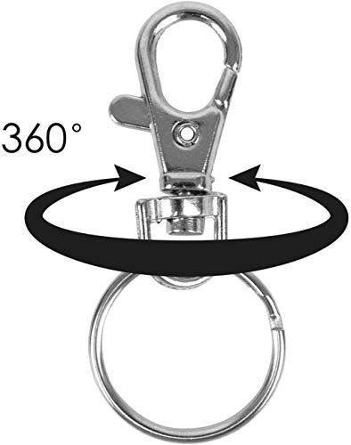 Xinmeng Llavero de Metal, Juego de 30 llaveros con Anillos de Acero Inoxidable, Anillo Llavero Cierres de Mosquetón, Utilizado para Llaves, Accesorios para Ganchos, Gemelos para Mascotas