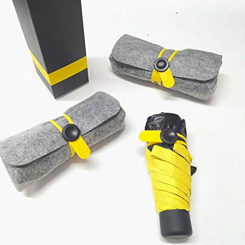 xinrongqu Ultra Ligero Mini 50% Paraguas para el Sol niñas de Vinilo Protector Solar Protector Solar Plegable Lluvia Paraguas Paraguas Paraguas Liso Azul 20 Pulgadas