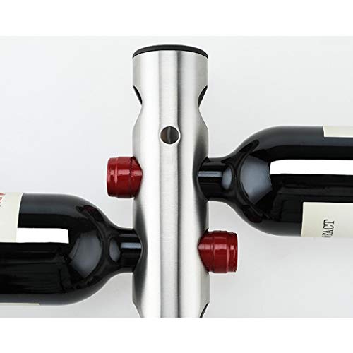 Xinxinchaoshi-Botelleros Estante de Vino de Acero Inoxidable montado en la Pared Botella de Vino Creativa Estante Decorativo 43x5cm (tamaño : B)