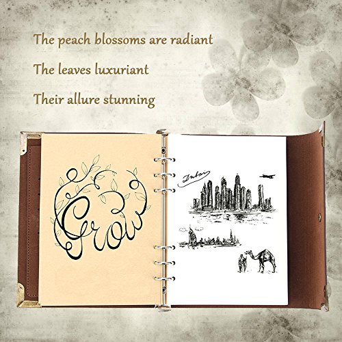 XIUJUAN A5 Libreta Bonitas Cuaderno Blanco de Cuero Vintage Diario de Viaje Bloc de Notas Bolsillos Regalos Originales Navidad San Valentín Cumpleaños Aniversario Boda para Hombre Mujer Niños, Café