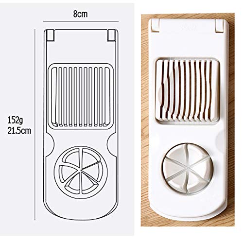 Xiuyer Cortador de Huevos, Rebanador de Huevos Cocidos en Plástico y Acero INOX Eggs Setas Cutter Utensilio de Cocina con 2 Redondos & de Corazón Molde para Huevos Fritos Anillos de Panqueque