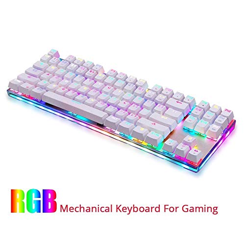 XIUYU Accesorios Teclado de Ordenador, K87S USB Teclado Atado con Alambre del Juego mecánico con luz de Fondo, 87 Teclas Interruptor Rojo (Color: Color1) (Color: Color1)