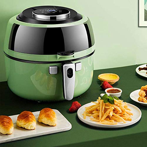 XIUYU Automático Inteligente Aire Fryer, de 30 Minutos Temporizador y Control de Temperatura Ajustable, Aire freidoras del hogar, sin Aceite Antiadherente Olla con 7 Cooking Presets, Verde