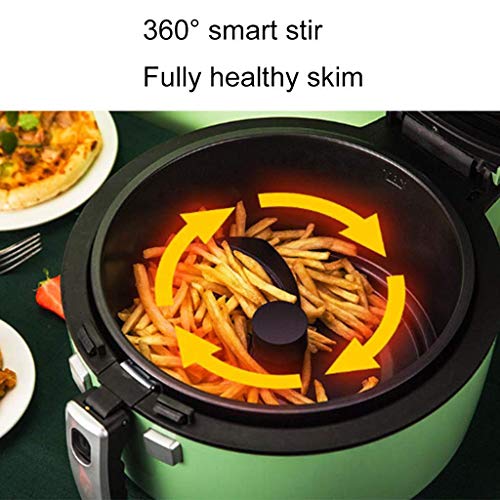 XIUYU Automático Inteligente Aire Fryer, de 30 Minutos Temporizador y Control de Temperatura Ajustable, Aire freidoras del hogar, sin Aceite Antiadherente Olla con 7 Cooking Presets, Verde