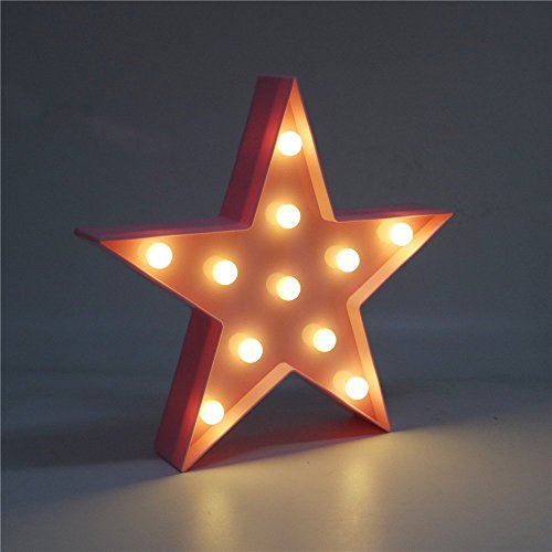 XIYUNTE LED Lámparas Luces nocturnas - Pentagram Modelado Iluminación infantil nocturna Lámparas de pared, Lámparas Decoración casera para la sala de estar, navidad, partido(pink star)