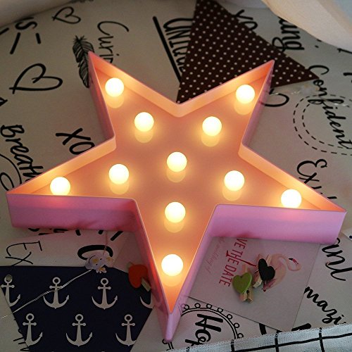 XIYUNTE LED Lámparas Luces nocturnas - Pentagram Modelado Iluminación infantil nocturna Lámparas de pared, Lámparas Decoración casera para la sala de estar, navidad, partido(pink star)