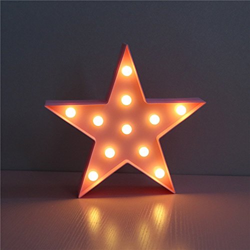 XIYUNTE LED Lámparas Luces nocturnas - Pentagram Modelado Iluminación infantil nocturna Lámparas de pared, Lámparas Decoración casera para la sala de estar, navidad, partido(pink star)