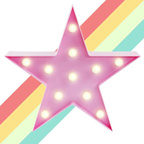 XIYUNTE LED Lámparas Luces nocturnas - Pentagram Modelado Iluminación infantil nocturna Lámparas de pared, Lámparas Decoración casera para la sala de estar, navidad, partido(pink star)