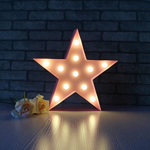 XIYUNTE LED Lámparas Luces nocturnas - Pentagram Modelado Iluminación infantil nocturna Lámparas de pared, Lámparas Decoración casera para la sala de estar, navidad, partido(pink star)