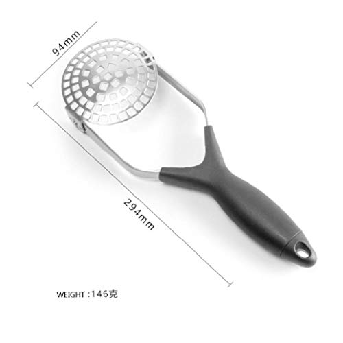 XKJFZ Asa Resistente Machacador De Acero Inoxidable Trituradora De La Patata para Puré De Patatas, Frutas Y Hortalizas Prensatelas Mano Ajo