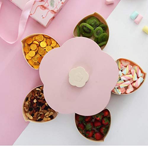 XKJFZ Caja De Almacenamiento Bandeja De Dulces De Caramelo Que Giran En Forma De Caja De Múltiples Funciones De La Paja De Trigo Pétalo A La Comida Rápida Tuerca Galletas Dulces Agrícolas con 1PC