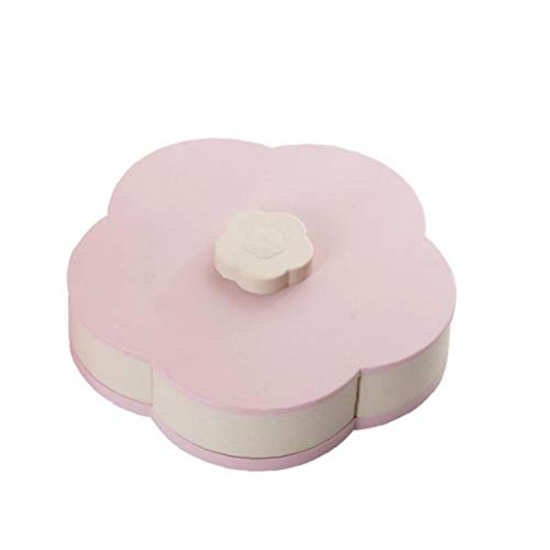 XKJFZ Caja De Almacenamiento Bandeja De Dulces De Caramelo Que Giran En Forma De Caja De Múltiples Funciones De La Paja De Trigo Pétalo A La Comida Rápida Tuerca Galletas Dulces Agrícolas con 1PC