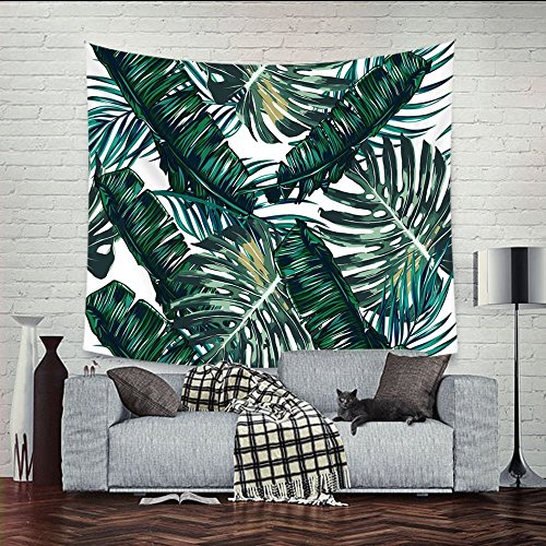 xkjymx Decoración de la Pared Cuadrada jardín Colgante Dormitorio Tapiz Tapiz Mantel Planta Verde árbol Pintura del hogar A 150 * 200