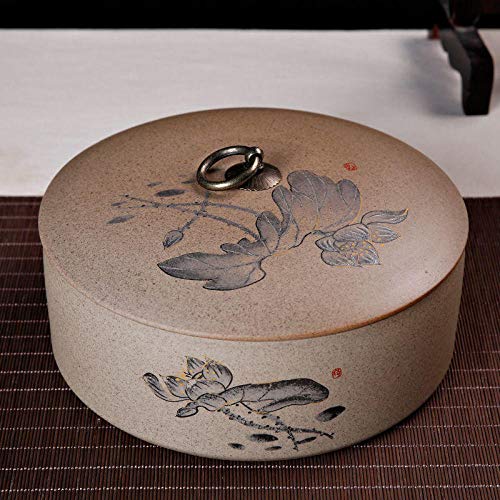 X&L Tarro de Almacenamiento Olla sellada de cerámica Té Carrito Galleta Mermelada de Caramelo Condimento Gres Caja de Almacenamiento Grande-UNA