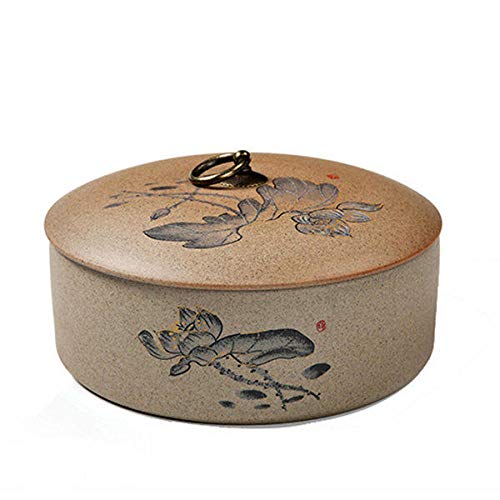 X&L Tarro de Almacenamiento Olla sellada de cerámica Té Carrito Galleta Mermelada de Caramelo Condimento Gres Caja de Almacenamiento Grande-UNA