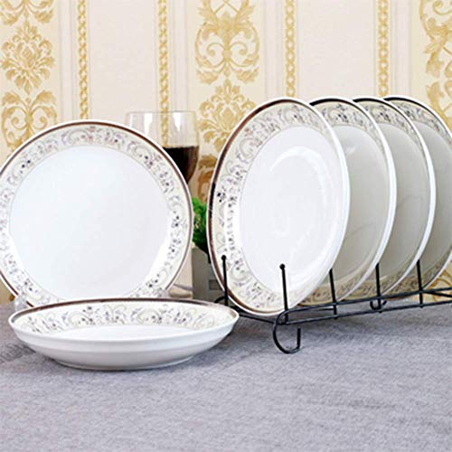 XLY Speiseteller Conjunto, Málaga Mano De Colores Servier Cajero Pintada En Dos Colores Vajilla Placas Planas De Buffet Plataforma Giratoria Essteller Bicolor Azul Kuchentellerset,1