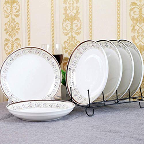 XLY Speiseteller Conjunto, Málaga Mano De Colores Servier Cajero Pintada En Dos Colores Vajilla Placas Planas De Buffet Plataforma Giratoria Essteller Bicolor Azul Kuchentellerset,1