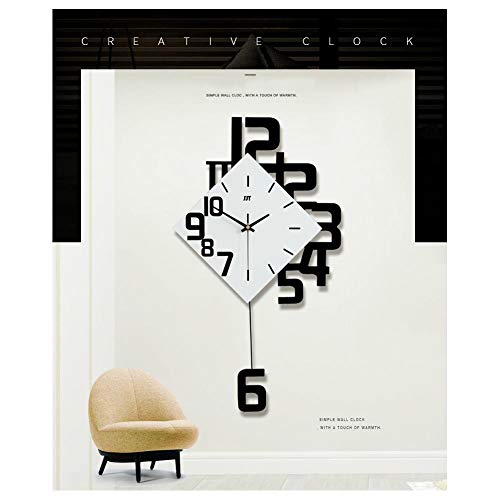 XMBT Accesorios Elegante Reloj de Pared Moderno,Reloj Colgante silencioso para Interiores Reloj de Pared de Movimiento de Barrido silencioso de Cuarzo silencioso Modern Mute DIY Wall Clock