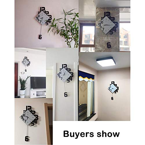 XMBT Accesorios Elegante Reloj de Pared Moderno,Reloj Colgante silencioso para Interiores Reloj de Pared de Movimiento de Barrido silencioso de Cuarzo silencioso Modern Mute DIY Wall Clock