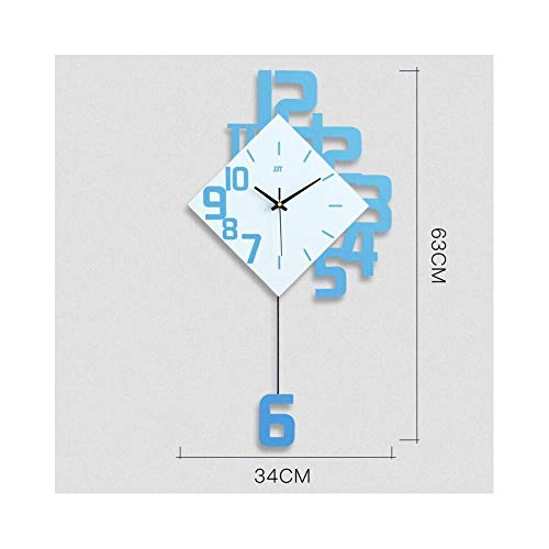 XMBT Accesorios Elegante Reloj de Pared Moderno,Reloj Colgante silencioso para Interiores Reloj de Pared de Movimiento de Barrido silencioso de Cuarzo silencioso Modern Mute DIY Wall Clock