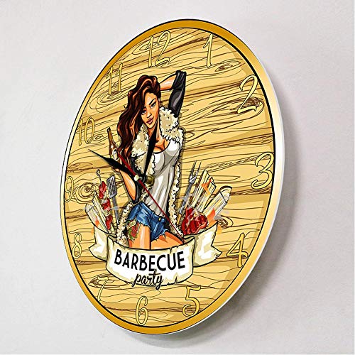 XMBT Reloj Colgante,marcando Reloj de Alarma de cabecera Retro Vintage clásico Frame Silent Quartz Clock Reloj de Pared sin tictac con Pilas Despertador Digital con Pilas Fice Bar Clock