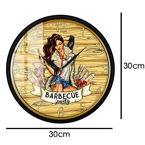 XMBT Reloj Colgante,marcando Reloj de Alarma de cabecera Retro Vintage clásico Frame Silent Quartz Clock Reloj de Pared sin tictac con Pilas Despertador Digital con Pilas Fice Bar Clock