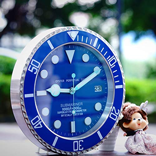 XMBT Reloj de Cuarzo silencioso de Calidad sin tictac,Reloj de Pared sin Marco Mudo Reloj de Pared para jardín al Aire Libre Reloj Vintage Reloj de Pared，Size:14inch