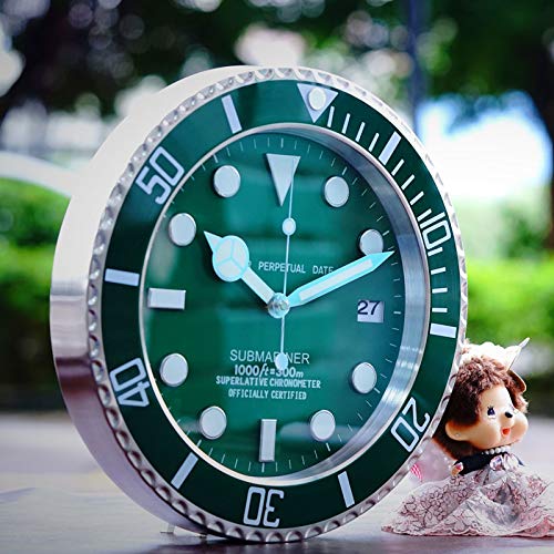 XMBT Reloj de Cuarzo silencioso de Calidad sin tictac,Reloj de Pared sin Marco Mudo Reloj de Pared para jardín al Aire Libre Reloj Vintage Reloj de Pared，Size:14inch