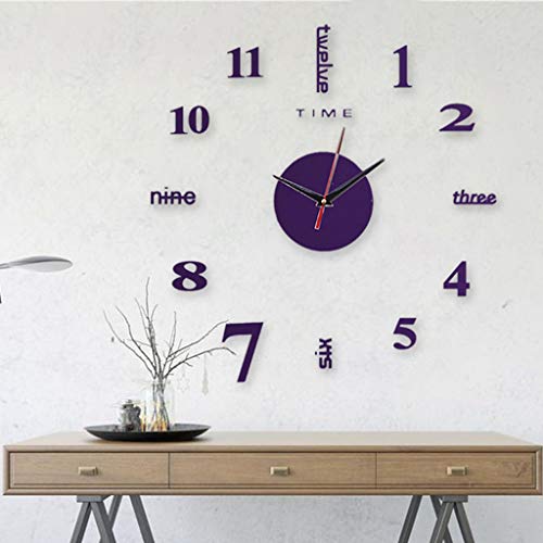 XMBT Reloj de Pared Luminoso Número sin marcación Relojes silenciosos con Pilas,Relojes silenciosos con batería de Cuarzo sin tictac Reloj de Pared silencioso para niños con Pilas Moderno