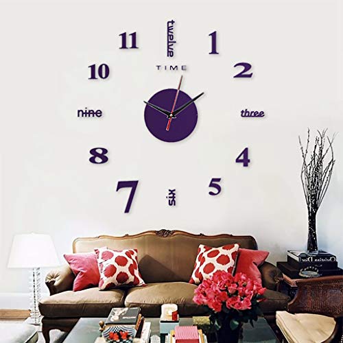 XMBT Reloj de Pared Luminoso Número sin marcación Relojes silenciosos con Pilas,Relojes silenciosos con batería de Cuarzo sin tictac Reloj de Pared silencioso para niños con Pilas Moderno
