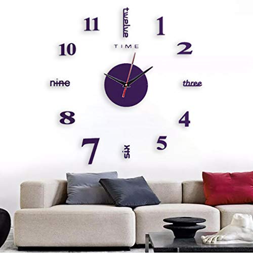 XMBT Reloj de Pared Luminoso Número sin marcación Relojes silenciosos con Pilas,Relojes silenciosos con batería de Cuarzo sin tictac Reloj de Pared silencioso para niños con Pilas Moderno