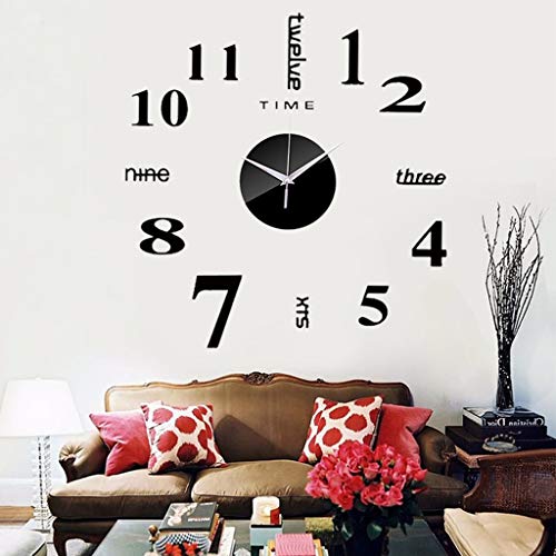 XMBT Reloj de Pared Luminoso Número sin marcación Relojes silenciosos con Pilas,Relojes silenciosos con batería de Cuarzo sin tictac Reloj de Pared silencioso para niños con Pilas Moderno