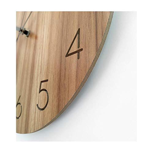 XMBT Reloj de Pared rústico,Funciona con Pilas, silencioso, sin tictac, Elegante Reloj de Pared de Madera Maciza Reloj de Pared con Pilas Que Hace tictac Shcool Clock Despertador de Noche