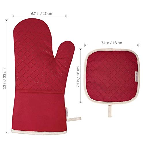 XMYNB Guantes de microondas 1 Soporte Refractario Guantes De Protección Junto Potholder Ovenglove,Negro